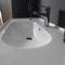 Drop In Bathroom Sink, White Ceramic, Modern